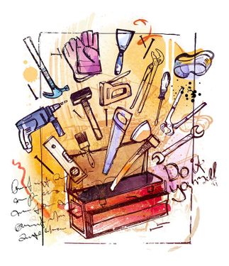 وکتور ابزار آلات وکتور جعبه ابزار وکتور چکش وکتور دلر