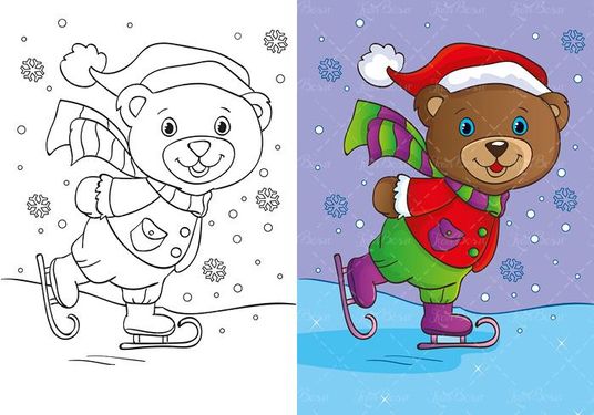 وکتور نقاشی کودکانه وکتور رنگ آمیزی وکتور خرس