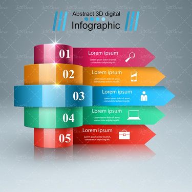 وکتور اینفوگرافی  سه بعدی  وکتور اینفوگرافی گرافیکی3