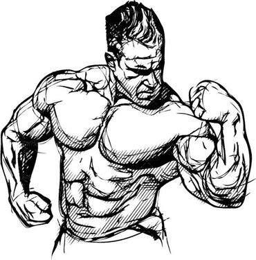 وکتور بدنسازی وکتور فیگور جلو بازو وکتور پرورش اندام