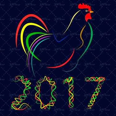 وکتور خروس گرافیکی وکتور خروس رنگی وکتور نماد سال 2017