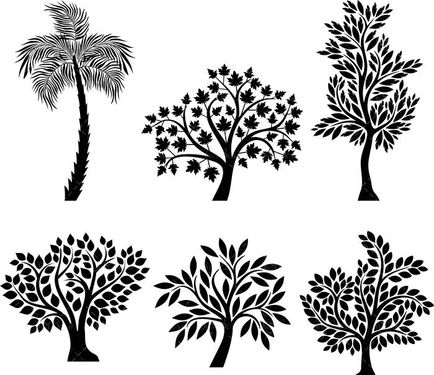 وکتور درخت نخل وکتور انواع درخت وکتور لوگو درخت