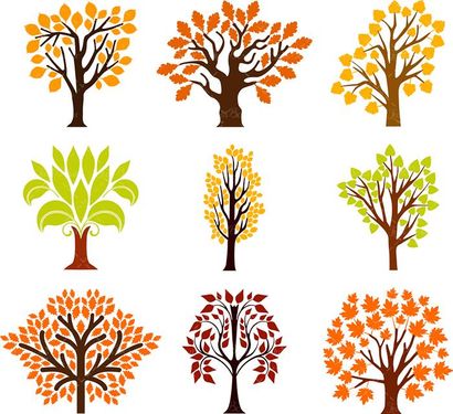 وکتور درخت پاییز وکتور لوگودرخت وکتور برگ زرد درختان