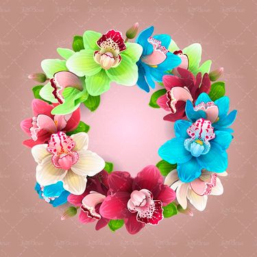 وکتور حلقه گل وکتور دسته گل مناسبتی وکتور گلفروشی
