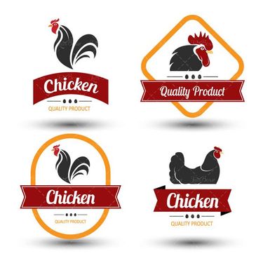 وکتور لیبل گرافیکی خروس وکتور برچسب رنگی مرغ