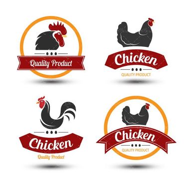 وکتور مرغ وکتور پروتئینی وکتور خروس برچسب گرافیکی خروس