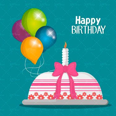 وکتور کیک تولد وکتور جشن تولد وکتور بادکنک گرافیکی