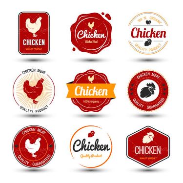 وکتور لیبل مرغ ارگانیک وکتور برچسب گرافیکی پروتئینی 3