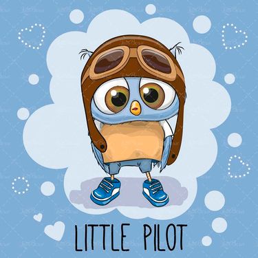 وکتور جغد وکتور خلبان کوچک وکتور لباس خلبانی