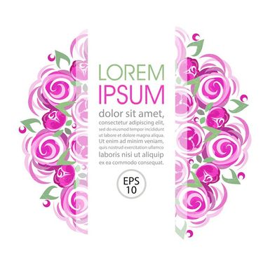 وکتور گل رز صورتی وکتور گل و بوته وکتور حاشیه گل