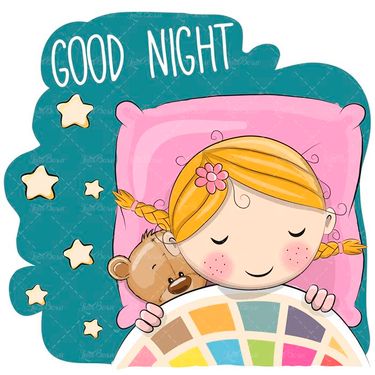 وکتور دختربچه  عروسک خرسی وکتور ستاره