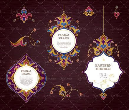 وکتور گل و بوته وکتور کتیبه وکتور قاب وکتور کادر1