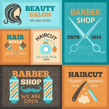 وکتور آرایشگاه زنانه وکتور قیچی وکتور دسته تیغ