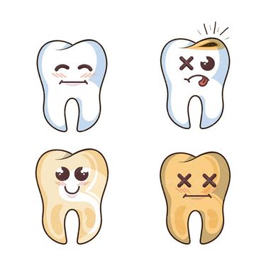 وکتور دندان سالم  وکتور دندان پزشکی وکتور دندان کرم خورده