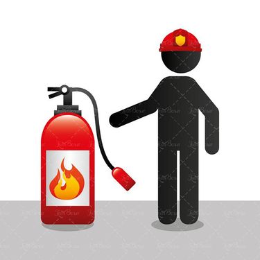 وکتور آدمک آتش نشان وکتور کپسول خاموش کردن آتش