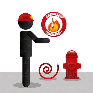 وکتور آدمک آتش نشان وکتور شیر فلکه اصلی آب آتش نشانی