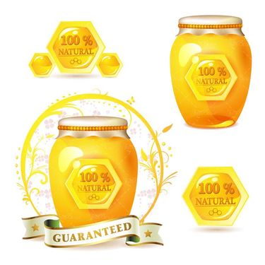 وکتور لوگو تولید عسل وکتور زنبور عسل وکتور شیشه عسل2