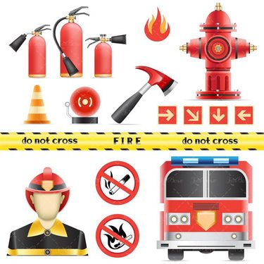 وکتور آتش نشانی وکتور کپسول آتش نشانی وکتور تبر