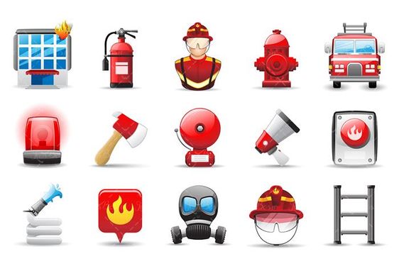 وکتور آتش نشانی وکتور شیلنگ آب آتش نشانی