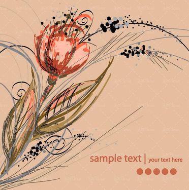 وکتور گل قرمز وکتور برگ وکتور بکگراند گل1