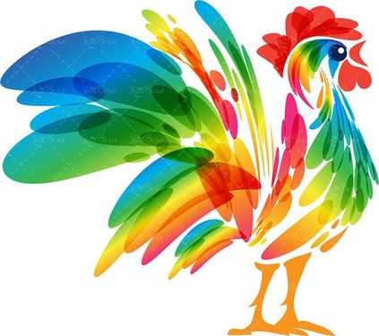 وکتور خروس گرافیکی وکتور لوگو خروس رنگی 5