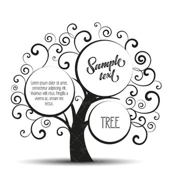 وکتور لوگو درخت وکتور درخت   درخت سیاه سفید