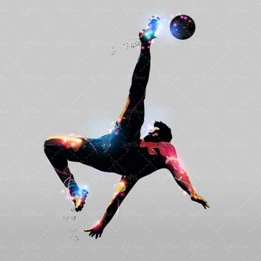 وکتور فوتبالیست وکتور قیچی برگردان وکتور حرکت نمایشی