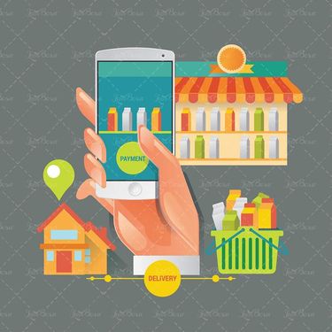 وکتور فروشگاه اینترنتی وکتور خرید اینترنتی وکتور لیبل1