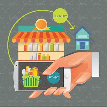 وکتور فروشگاه اینترنتی وکتور خرید اینترنتی وکتور لیبل3