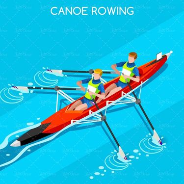 وکتور ورزش قایق سواری وکتور قایق دو نفره