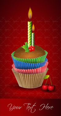 وکتور کیک تولد وکتور جشن تولد وکتور شمع تولد 5