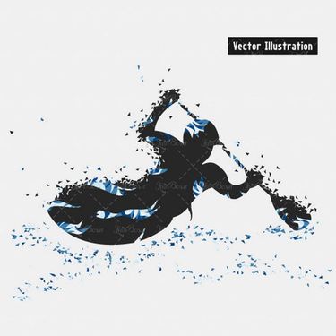 وکتور قایق سواری در آب های خروشان وکتور ورزش1