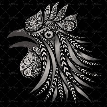 وکتور خروس طرح دار وکتور کله خروس وکتور لوگو خروس2