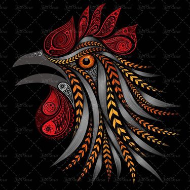 وکتور خروس طرح دار وکتور کله خروس وکتور لوگو خروس4