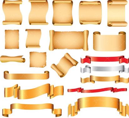 وکتورنامه پوستی  وکتور روبان قرمز وکتور روبان طلایی