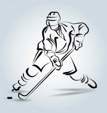 وکتور هاکی روی یخ وکتور ورزش زمستانی وکتور چوب هاکی