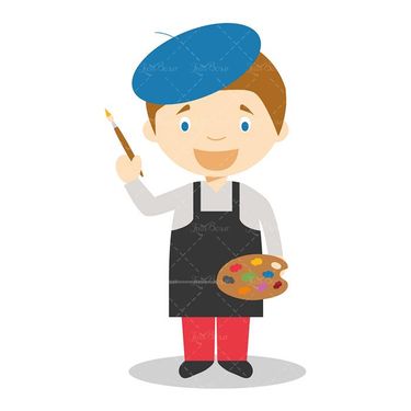 وکتور نقاش وکتور تخته رنگ وکتور کلاس نقاشی