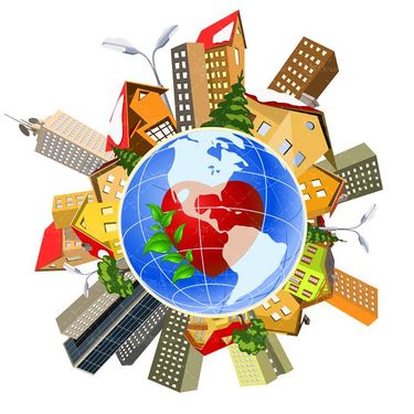 وکتور کره زمین وکتور شهر وکتور ساختمان وکتور آپارتمان