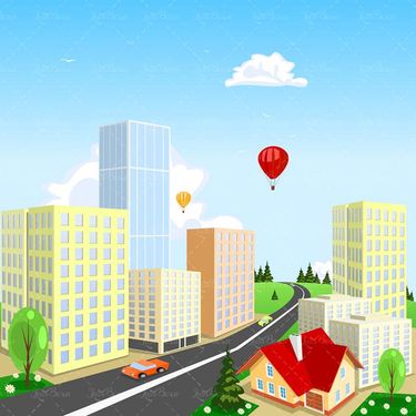 وکتور جاده وکتور شهر وکتورخیابان  وکتور ساختمان