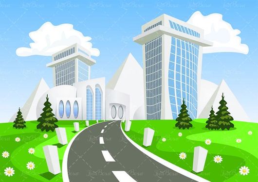 وکتور جاده وکتور شهر وکتور برج وکتور ساختمان