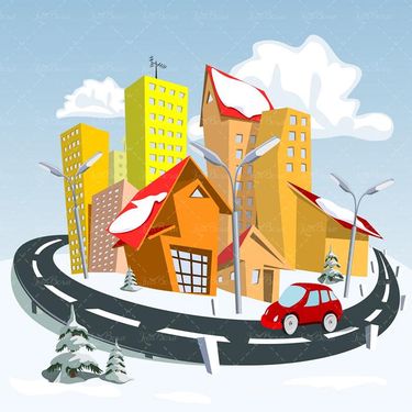 وکتور شهر برفی  وکتور برج وکتور ساختمان