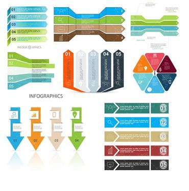 وکتور لیبل رنگی وکتور اینفوگرافی گرافیکی وکتور برچسب3