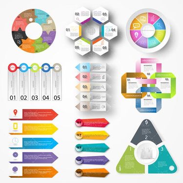 وکتور لیبل رنگی وکتور اینفوگرافی گرافیکی وکتور برچسب5