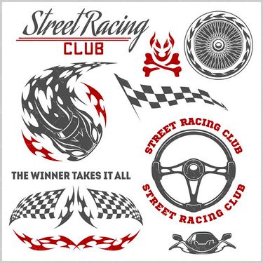 وکتور ماشین مسابقه وکتور ماشین ورزشی وکتور لوگو مسابقه1