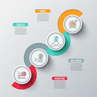 وکتور اینفوگرافی مارپیچ  وکتور اینفوگرافی گرافیکی