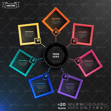 وکتور اینفوگرافی سه بعدی رنگی وکتور اینفوگرافی گرافیکی6