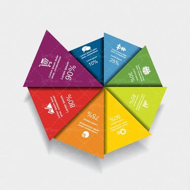 وکتور اینفوگرافی سه بعدی رنگی وکتور اینفوگرافی گرافیکی7