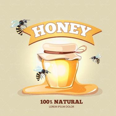 وکتور شیشه عسل  وکتور پرورش زنبور وکتور لوگو عسل1