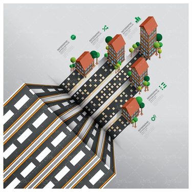 وکتور اینفوگرافی جاده وکتور برج وکتور ساختمان1