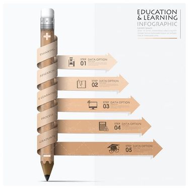 وکتور اینفوگرافی  رنگی وکتور مداد وکتور روبان وکتور لیبل